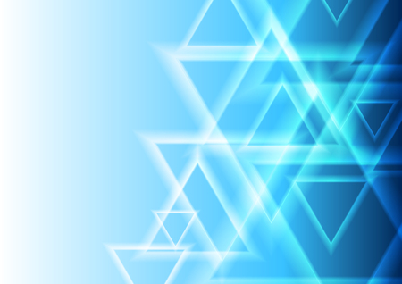 Bright blue abstract triangles geometric tech background. Vector designのイラスト素材