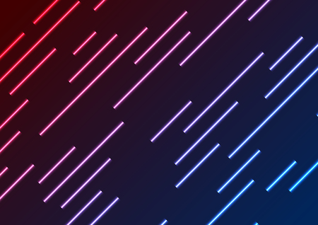 Red and blue neon laser rays abstract technology background. Vector geometry designのイラスト素材