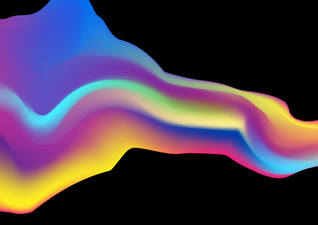 Colorful liquid holographic wave abstract background. Vector designのイラスト素材