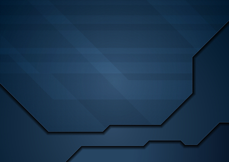 Dark blue abstract tech geometric background. Vector designのイラスト素材