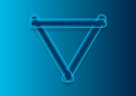 Abstract blue tech triangle shape logo design.のイラスト素材