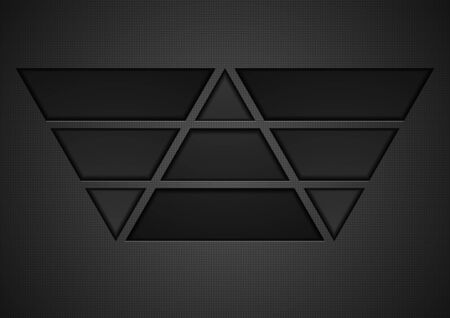 Black hi-tech concept abstract triangles. Dark technology geometric background. Futuristic vector illustrationのイラスト素材
