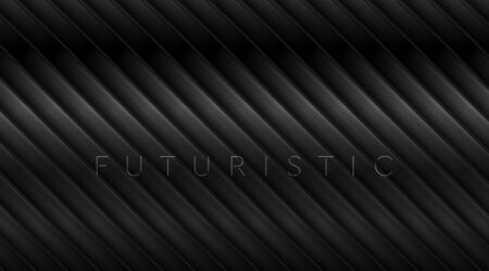 Geometric tech black glossy stripes abstract background. Vector futuristic modern designのイラスト素材