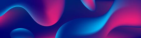 Abstract blue and purple liquid wavy shapes futuristic banner