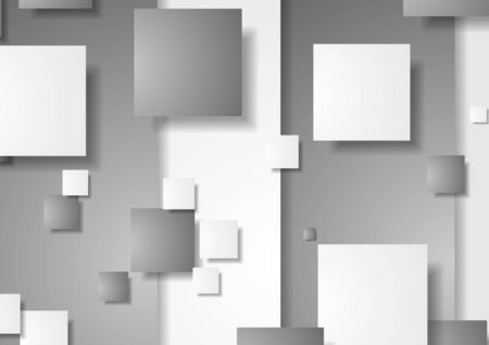 Grey and white squares abstract technical background. Geometric corporate vector designのイラスト素材