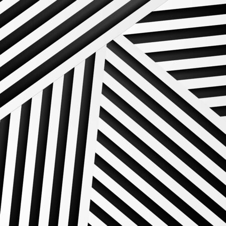 Abstract minimal background with black and white stripes. Vector geometric design