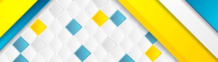 Abstract geometric bright corporate banner with squares mosaic. Vector technology backgroundのイラスト素材