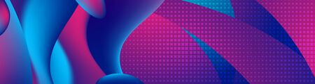 Tech modern banner design with abstract liquid waves. Geometric futuristic background. Digital art...