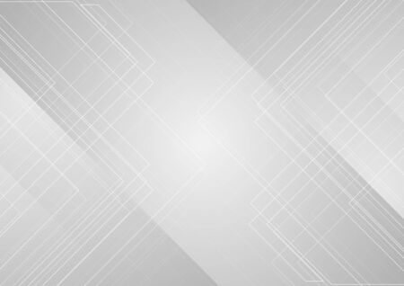 Grey abstract minimal background with white geometric lines. Futuristic vector design