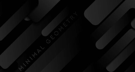 Black minimal composition with geometric diagonal shapes. Abstract dark vector concept tech backgroundのイラスト素材