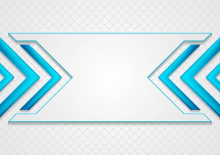Abstract geometric tech background with blue glossy arrows. Vector designのイラスト素材