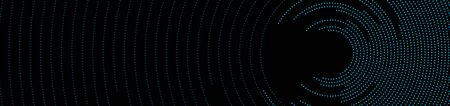 Blue circular dotted lines abstract futuristic technology banner design. Vector backgroundのイラスト素材