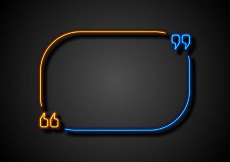 Quote speech bubble abstract laser neon frame background. Vector designのイラスト素材