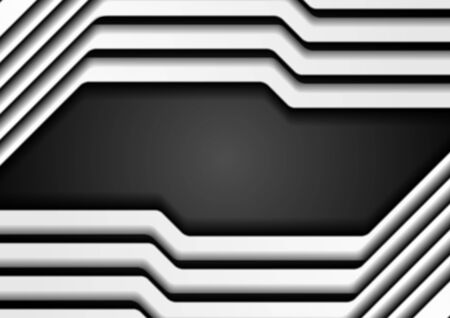Abstract white stripes on black background. Vector corporate designのイラスト素材