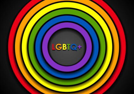 LGBTQ Pride Month abstract colorful circles vectorのイラスト素材