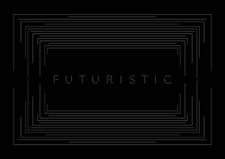 Dark futuristic linear frame abstract background. Vector digital art designのイラスト素材