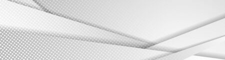 White and grey stripes abstract corporate background. Vector geometric web banner graphic designのイラスト素材