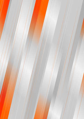 Orange and silver stripes abstract geometric background. Technology flyer vector designのイラスト素材