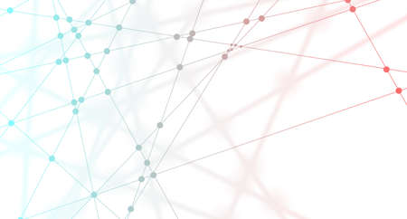 Technology bright low poly connection abstract background. Blue and red blurred futuristic vector...
