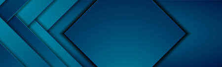 Dark blue tech geometric material abstract background. Corporate  banner design