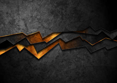 Luxury golden and black grunge geometric abstract broken background. Vector retro designのイラスト素材