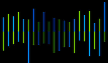 Glowing green blue neon laser lines abstract background. Futuristic hi-tech vector design.のイラスト素材