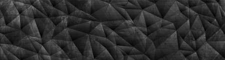Dark gray grunge tech low poly abstract background. Geometric vector banner designのイラスト素材