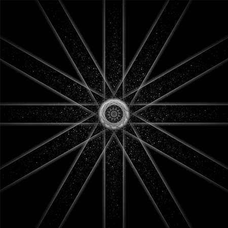 Gray silver starry rays with sparkling particles abstract background. Vector designのイラスト素材