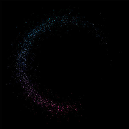 Blue purple neon sparkling particles abstract background. Vector graphic designのイラスト素材