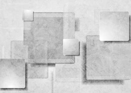 Gray grunge squares abstract tech geometric background. Vector designのイラスト素材