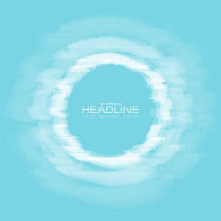 Blue cyan glitch laser neon circles abstract background. Retro futuristic 80s - 90s vector designのイラスト素材