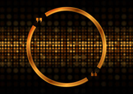 Quote blank speech bubble abstract circle golden design. Vector shiny particles backgroundのイラスト素材