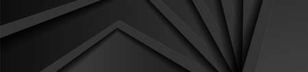 Black 3d abstract corporate background. Geometry vector banner design