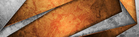 Contrast orange and gray abstract grunge tech banner design. Old wall concrete texture background....