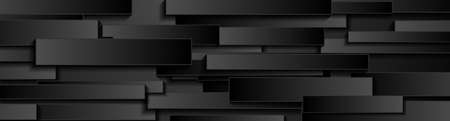 Abstract black hi-tech geometric background. Dark futuristic vector banner designのイラスト素材