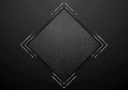 Abstract geometric technology background with metallic silver dots. Vector designのイラスト素材