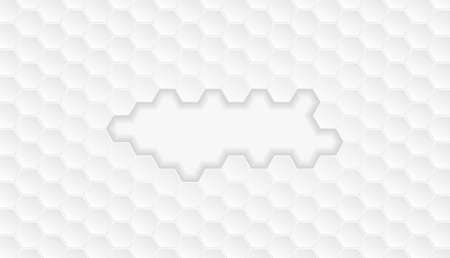 Gray white geometric hexagons abstract technology background. Light modern futuristic vector designのイラスト素材