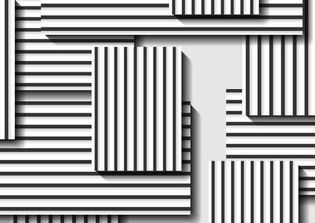 Abstract minimal geometric background with black and white stripes. Vector technology designのイラスト素材