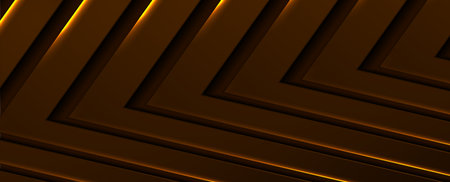 Luminous orange abstract technology banner design. Futuristic geometric vector background