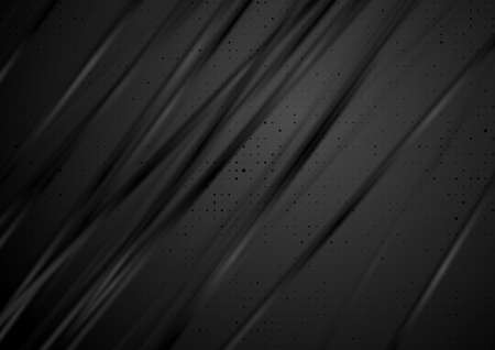 Black smooth stripes abstract geometric tech background. Vector illustrationのイラスト素材