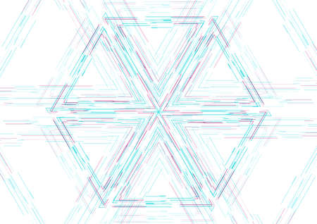 Blue purple hexagonal linear shape abstract futuristic tech background. Vector design