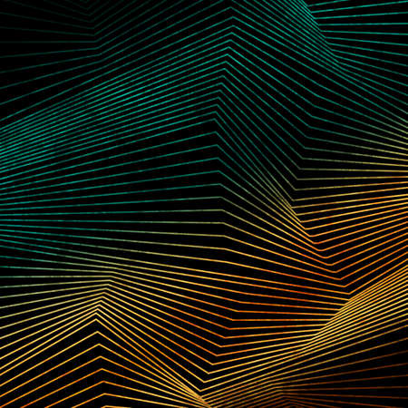 Golden and green curved lines abstract geometric luxury background. Vector designのイラスト素材