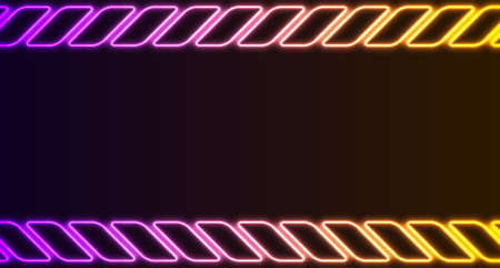 Yellow violet glowing neon abstract technology background. Luminous futuristic vector designのイラスト素材