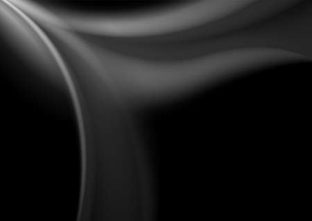 Abstract dark gray minimal smoke waves background. Monochrome smooth vector designのイラスト素材
