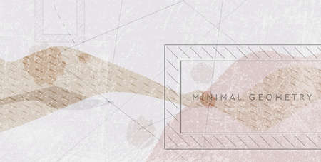 Minimal abstract geometric grunge gray brown background. vector tech design