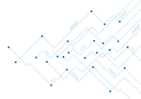 Blue minimal lines abstract circuit board background. vector banner design