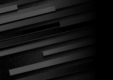 Black stripes and dots abstract technology geometric background. vector design
