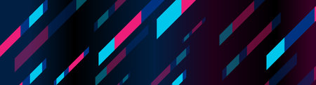 Blue and pink stripes geometric minimal abstract background. vector banner designのイラスト素材