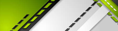 Green, gray and black geometric abstract banner. hi-tech vector backgroundのイラスト素材