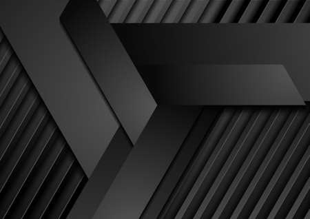 Black stripes abstract technology geometric background. vector concept designのイラスト素材